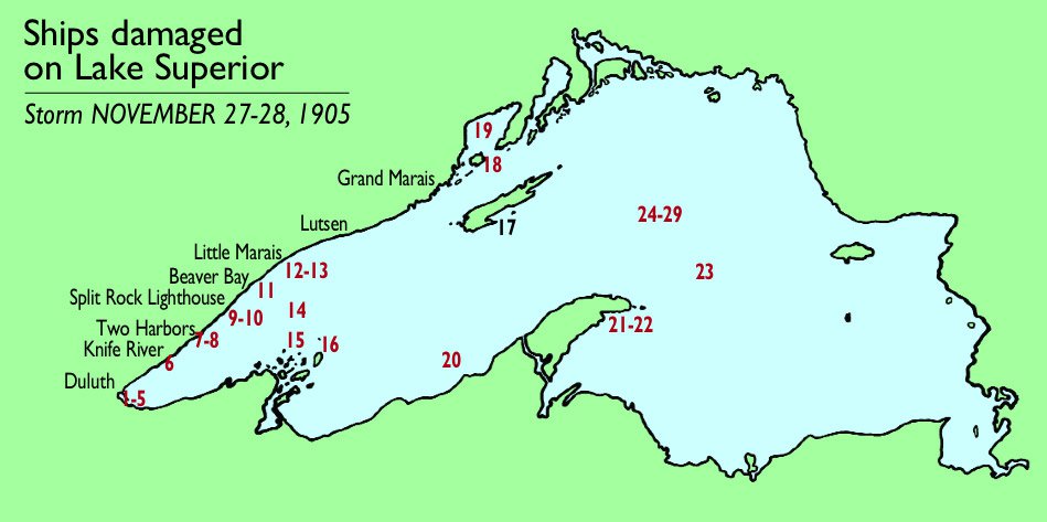 1905 Storm: Ships Damaged on Lake Superior
