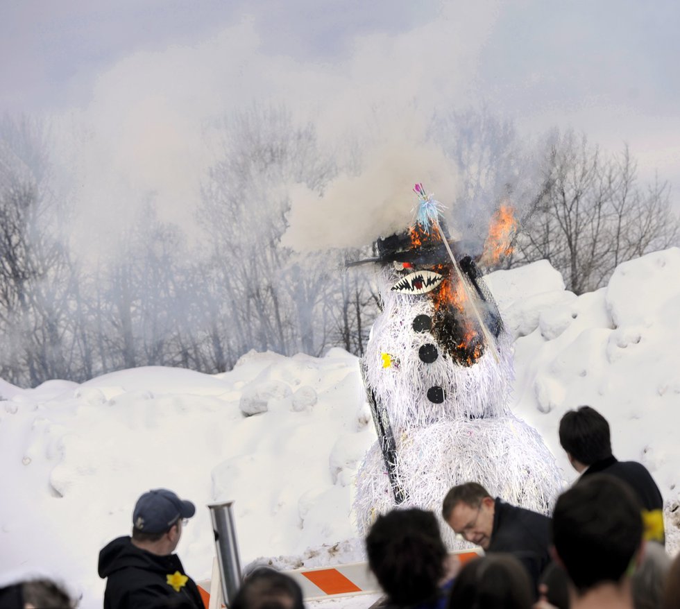 LSSU Snowman Burning